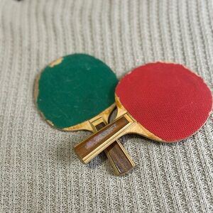 Red and Green Table Tennis Paddles
